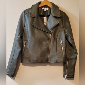 NWT Stylish Zip Olive Green Jacket NY&C Size M